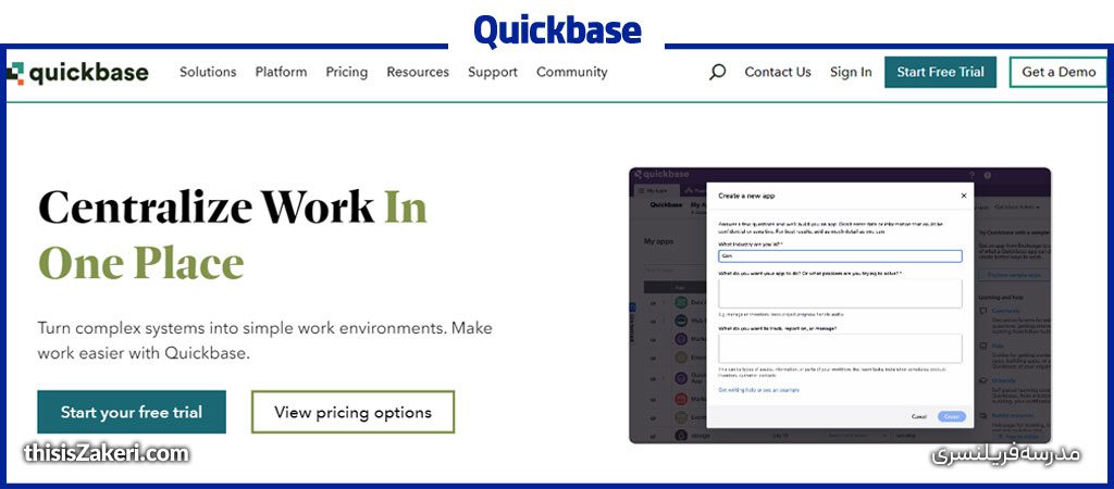 ساخت اپلیکیشن با هوش مصنوعی: برترین ابزارهای هوش مصنوعی برای فریلنسرها (قسمت ۵) 6 Quickbase